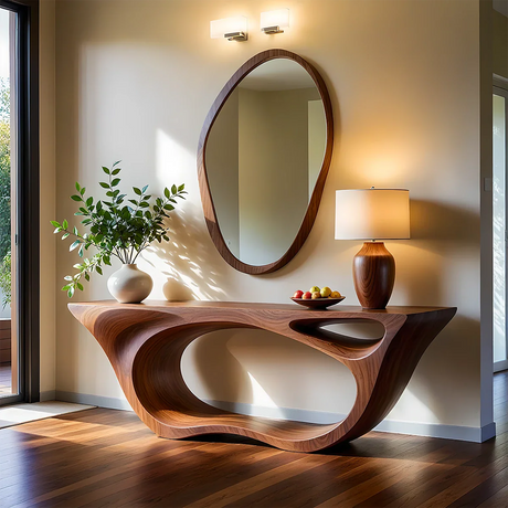 The Art of Natural Solid Wood Console Tables: Handcrafted Elegance for Modern Homes