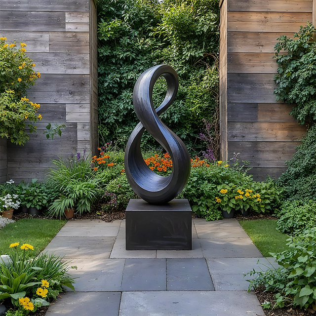 Modern Infinity Abstract Sculpture for Home & Gallery Display - Rustirawood 